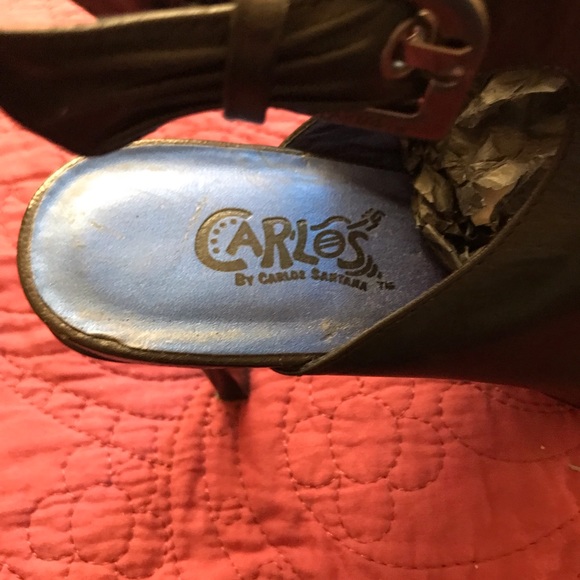 Carlos by Carlos Santana black heeled sling back shoes size 8.5 - Picture 2 of 7
